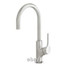 New Phoenix Kitchen Sink Mixer 160mm Gooseneck Faucet Brushed Nickel VV735-40