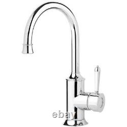 New Sink Mixer Kitchen Tap 160mm Gooseneck Chrome WELS White Phoenix NS730-62
