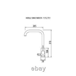 New Sink Mixer Matt Black Bathroom Tapware Modern Brasshards Anise 11SL751ML