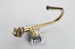 Newly Pull Out Sprayer Kitchen Brass Faucet Gold Sink Mixer Tap Vanity Swivel