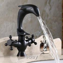 Oil Rubbed Bronze Dolphin Kitchen Sink Bathroom Basin Mixer Tap Faucet Pnf314