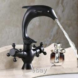 Oil Rubbed Bronze Dolphin Kitchen Sink Bathroom Basin Mixer Tap Faucet Pnf314