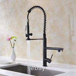 Oil Rubbed Bronze Single Handle High Arc Spring Kitchen Sink Faucet Swivel Mixer