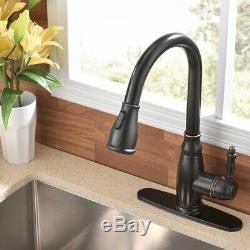 Oil Rubbed Bronze Single Lever Pull Out Sprayer Kitchen Sink Faucet Mixer Tap