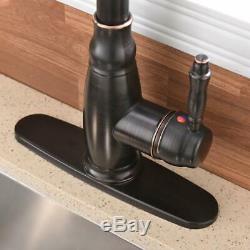 Oil Rubbed Bronze Single Lever Pull Out Sprayer Kitchen Sink Faucet Mixer Tap