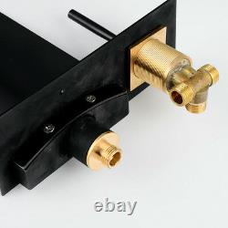 Oil Rubbed Bronze Wall Mount LED Water Spout Bathroom Tub Sink Faucet Mixer Tap