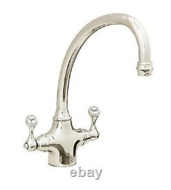 Perrin & Rowe Etruscan dual lever kitchen tap. Polished nickel finish 4320NI XXX