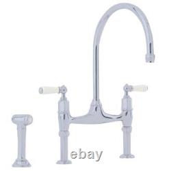 Perrin & Rowe Ionian Chrome Kitchen Sink Bridge Tap & Rinse 4173CPWPC