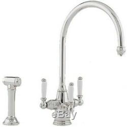 Perrin & Rowe Phoenician Sink Mixer with Filtration 1560PF & Rinse Nickel