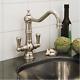 Perrin & Rowe Picardie Sink Mixer With Twin Levers Satin Brass 2nd