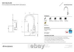 Phoenix Kitchen Sink Mixer 160mm Tap Vivid Slimline Brushed Carbon VS735-31