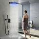 Poiqihy 12 inch LED Rain Shower Combo Set Wall Mounted Shower WithHandheld Shower