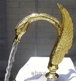 Polished Brass Swan Tub Faucet Matches our Sink AllBrass Swan Handles Free Ship