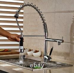 Polished Chrome Pull out Spray Kitchen Sink Faucet Swivel Spout Mixer Tap Zsf078