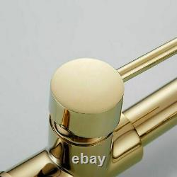 Polished Gold Kitchen Faucet Single Handle Pull Out Sprayer Swivel Spout Mixer