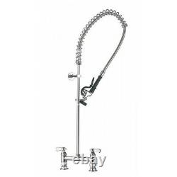 Pre-Rinse commercial kitchen sink tap with hot and cold supplies. 200mm centres