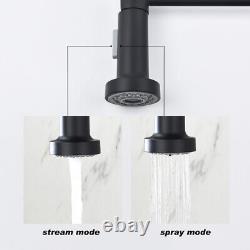 Pull Down Kitchen Sink Faucet Sprayer Spring Single Handle Mixer Tap Matte Black