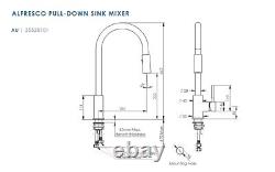 Pull-Down Kitchen Sink Mixer Tap Dual Spray Stainless St Greens Tapware Alfresco