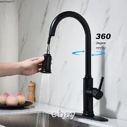 Pull-Down Sprayer Kitchen Faucet Swivel Spout Deck Mounted Handle Sink Mixer Tap