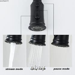 Pull-Down Sprayer Kitchen Faucet Swivel Spout Deck Mounted Handle Sink Mixer Tap