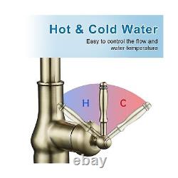 Pull Out Kitchen Faucet, Bar Sink Faucet Single Hole Copper Mixer Taps with Pu