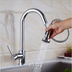 Pull Out Kitchen Faucet Black Oil Brush Sink Mixer Tap 360 degree Kitchen Faucet
