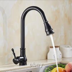 Pull Out Kitchen Faucet Gold Sink Mixer Tap 360 Degree Rotation Mixer Taps Sink