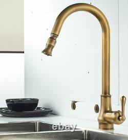 Pull Out Kitchen Faucet Hot Cold Water Tap Brass Mixer Sink Swivel Faucets Tools