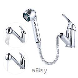 Pull Out Spray Kitchen Faucet Single Handle Swivel Spout Sink Mixer Tap