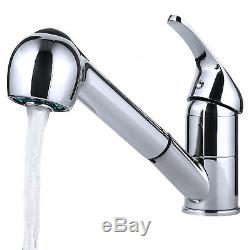 Pull Out Spray Kitchen Faucet Single Handle Swivel Spout Sink Mixer Tap