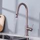 Pull Out&Swivel Spray Rose Gold Kitchen Faucet Single Handle&Hole Mixer Sink Tap