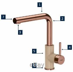 Quadron Angelina Pull Out Kitchen Sink Mixer Tap Copper Beige Finish Pvd Steelq