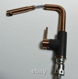Quadron Angelina Pull Out Kitchen Sink Mixer Tap Copper Black Finish Pvd Steelq