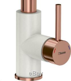 Quadron Angelina Pull Out Kitchen Sink Mixer Tap Copper/white Finish Pvd Steelq