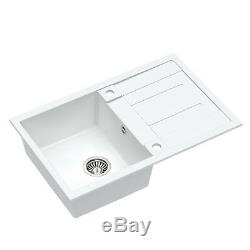 Quadron Angelina Pull Out Kitchen Sink Mixer Tap Stainless Steel White Finish