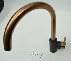 Quadron Ingrid Modern Kitchen Sink Mixer Tap Copper Black Finish Swivel Spout