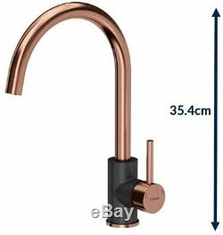 Quadron Ingrid Pull Out Kitchen Sink Mixer Tap Copper/black Finish Pvd Steelq