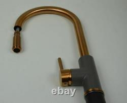 Quadron Jennifer Pull Out Kitchen Sink Mixer Tap Copper Grey Finish Pvd Steelq