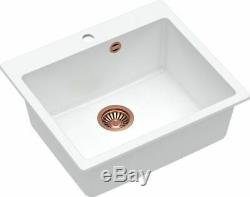 Quadron Morgan 110 + Ingrid Kitchen Sink Mixer Tap Set Copper White