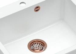 Quadron Morgan 110 + Ingrid Kitchen Sink Mixer Tap Set Copper White