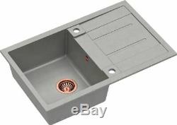 Quadron Morgan 111 + Ingrid Single Lever Kitchen Sink Mixer Tap Set Grey Copper