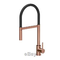 Quadron Scarlett Moveable Pull Out Kitchen Sink Mixer Tap Copper Black Finish