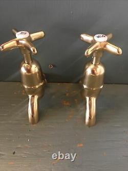 Reclaimed Brass Bib Taps Ideal Belfast Butler Kitchen Sink L60