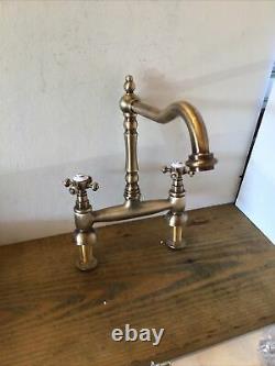 Refurbished Colonial Brass Bronze Kitchen Tap Ideal Belfast Butler Sink T30