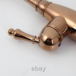Retro Deck Mount Rose gold Kitchen Sink Faucet Single Lever Swivel Mixer Taps
