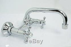 Retro Traditional Victorian Kitchen Mixer Tap Faucet Sink Basin Brass Wall 8/29