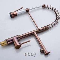 Rose Gold 2-Function Kitchen Sink Pull Down Spray Swivel Spout Mixer Faucet Tap