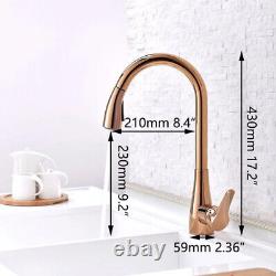 Rose Gold 360° Swivel Kitchen Basin Sink Mixer Tap Faucet Vanity Faucets