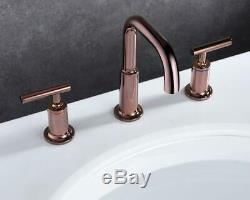 Rose Gold Brass Unique Luxury Bathroom Sink Faucets Hot&Cold Mixer Tap 2 handles