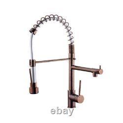 Rose Gold Kitchen Vanity Pull Down Faucet One Handle Deck Mounted Sink Mixer Tap